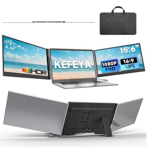 KEFEYA 15.6-inch 1080P FHD IPS Ultra-Slim Triple Portable Monitor with Eye Care HDR