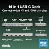 Plugable UD-6950PDH USB-C Dual 4K Monitor Docking Station for MacBook Pro