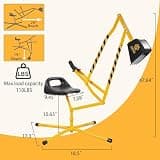 Elevon Heavy-Duty Metal Sand Digger Excavator Ride-On Toy for Children