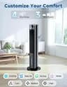 COOLECH 42-Inch Tower Evaporative Cooler With 1900 CFM Airflow & Dual Tank