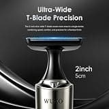 WUXO Back Shaver for Men with Built-in LED Spotlight and USB-C Fast Charging