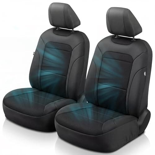 GIANT PANDA Air Cool Mesh Tailored Front Seat Covers with Orthopedic Sponge