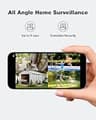 SEHMUA 4MP Solar Wireless PTZ Security Camera System with Live View, 4-Camera Kit