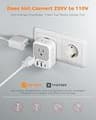 Tessan European Travel Adapter 3-Pack with 20W PD Fast Charging USB Ports