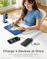 VEGER All-in-One 10000mAh Portable Power Bank with AC Plug and Built-In Cables