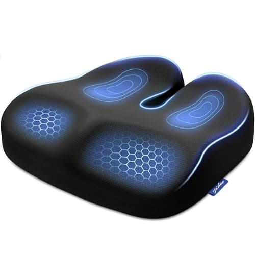 ZIKEE Ergonomic High-Density Memory Foam Seat Cushion with Thigh Relief Slope