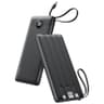 VRURC 10000mAh Slim Portable Power Bank with 4 Built-in Cables and LED Display