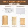 RYTOXILO Bread Slicer with Storage Box & Bamboo Lid for Kitchen Counters