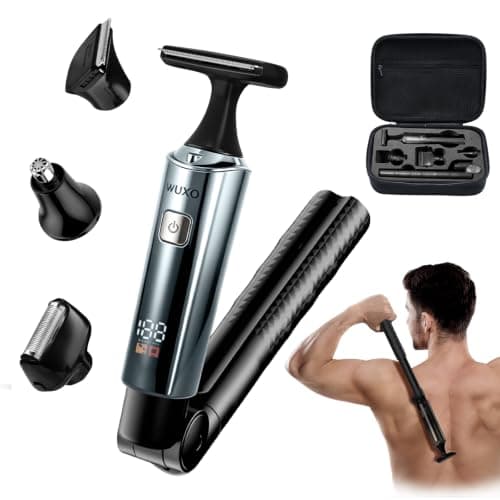 WUXO Back Shaver for Men with Built-in LED Spotlight and USB-C Fast Charging