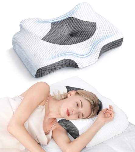 Osteo Hollow Design Cervical Memory Foam Pillow with 3D Mesh Cooling Pillowcase