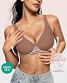 OEAK Women's Deep V Wireless Comfortable Supportive Seamless Smoothing Minimizer Bra