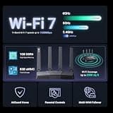 GL.iNet Flint 3 GL-BE9300 Tri-Band WiFi 7 Router Featuring Five 2.5G Ethernet Ports