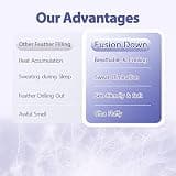 ABENE Dual-Layer Feather & Down Mattress Topper with Bedside Storage Pocket