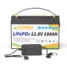 Fllyrower 12V 100Ah LiFePO4 Deep Cycle Marine Battery System With Included Charger