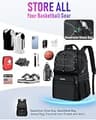 LOINTET Basketball Bag Backpack with 11 Compartments and Foam Padding