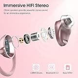 HiFi Stereo Sport Wireless Bluetooth 5.3 Earbuds with Secure Fit Earhooks