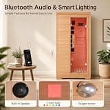 Homsido Handcrafted Hemlock Far Infrared Wooden Sauna Cabin, Modular