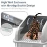 XXL Enclosed Stainless Steel Sifting Cat Litter Box for Pine Pellets (23.6 in)