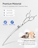 ULG 7-Inch Professional Curved Dog Grooming Shears with Built-In Silencer