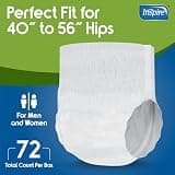 Inspire Disposable Protective Underwear for Bowel Incontinence, Large, 72-Pack