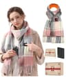 NABEKE Rechargeable Electric Heating Scarf with 5000mAh Power Bank, Pink