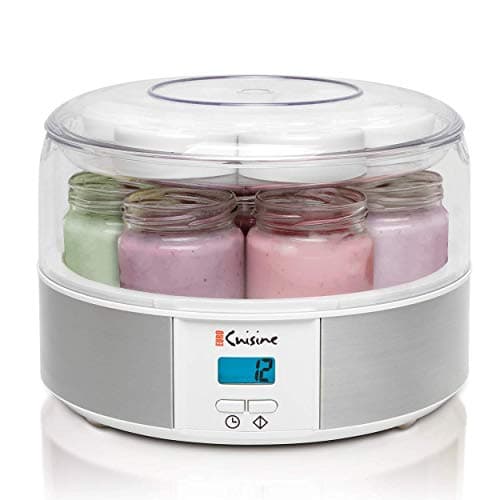 Euro Cuisine YMX650 Digital Automatic Yogurt Maker with 7 Glass Jars