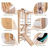 ARTE WIC Swedish Ladder Wall Bars with Indoor Gymnastic Play Attachments