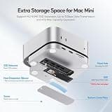 PULWTOP Mac Mini Docking Station with 8TB M.2 SSD Enclosure and 4K@60Hz Output