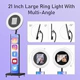 MWE Portable iPad Photo Booth Stand Shell with Rolling Flight Case and Ring Light