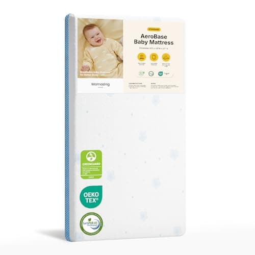 Mamazing Aerobase 2-Stage Breathable Non-Toxic Baby Crib and Toddler Mattress
