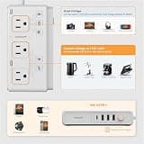 TESSAN 220V to 110V 7-in-1 Travel Voltage Converter with Global Adapters