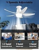 Tandanic 30-Inch Heavy-Duty Copper Motor Socket Ceiling Fan with Light