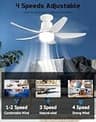 Tandanic 30-Inch Heavy-Duty Copper Motor Socket Ceiling Fan with Light