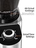 Aromaster Conical Burr Coffee Grinder with Anti-Static Tech and 48 Settings