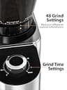 Aromaster Conical Burr Coffee Grinder with Anti-Static Tech and 48 Settings