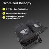 Jeep Destination Ultralight Side-by-Side Double Stroller with 100-Lb Capacity