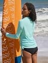 Ewedoos Women's UPF 50+ Long Sleeve Rash Guard Swim Shirt with Side Ties