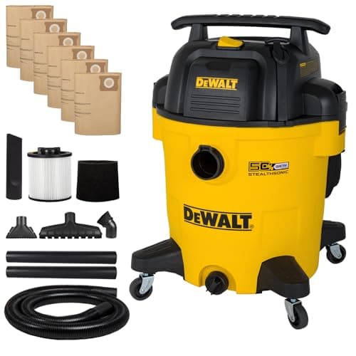 DEWALT STEALTHSONIC 12-Gallon Ultra Quiet Wet/Dry Shop Vac, 5.5 Peak HP