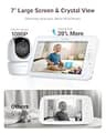 Comfyer BM01 7-Inch HD Split Screen Video Baby Monitor with 6000mAh Battery