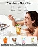 EUHOMY Portable Countertop Nugget Ice Maker with Integrated Carry Handle