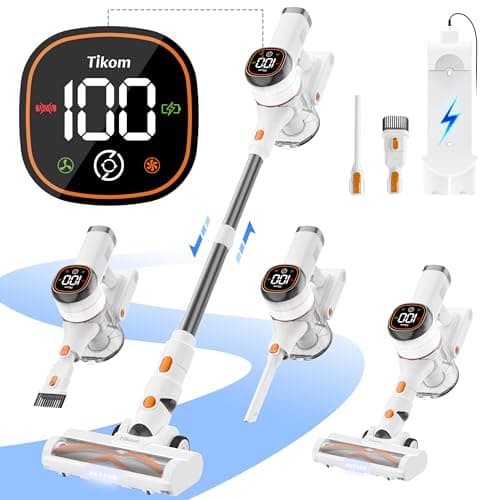 Tikom V500 Cordless Stick Vacuum Cleaner with LED Touch Screen & Wall Mount