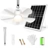 Gliztech 20-Inch Solar Ceiling Fan Light with 30W Solar Panel and 20000mAh Battery