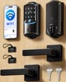 Veise VE027-L Built-in Wi-Fi Smart Lock with Lever Handles & 7-in-1 Entry