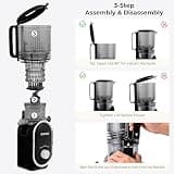 SUSTEAS 300W Cold Press Masticating Juicer with 5.3-Inch Extra-Large Chute