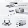 Aluminum Mac Mini M4 Docking Stand and HDMI Hub with M.2 NVMe/SATA SSD Enclosure