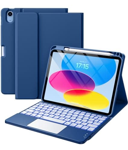 Harvopu 7-Color RGB Backlit Magnetic Keyboard Folio Case for iPad 10th/11th Gen