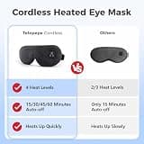 Telepepe Cordless Rechargeable Heated Eye Mask with Washable Cover and Timer