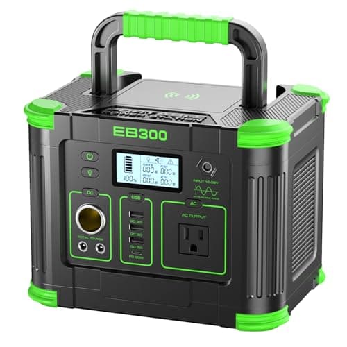 Portable Power Station 330W Pure Sine Wave, 288Wh Solar Generator Wireless Charging