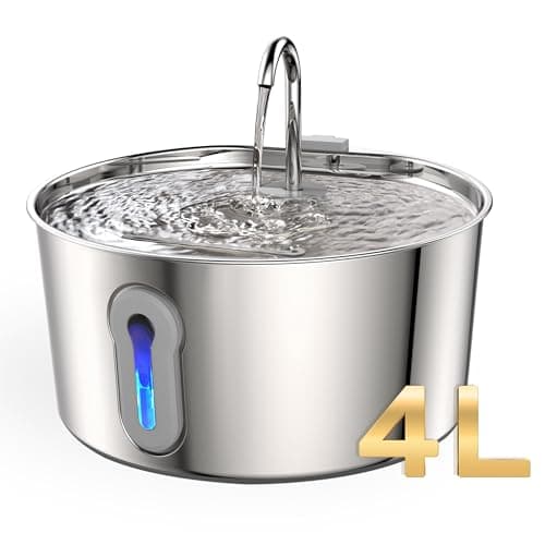 Advanced 304 Stainless Steel Large Cat Water Fountain with Detachable 4L Tank