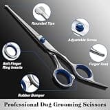 Professional 4-in-1 Titanium Dog Grooming Scissors Kit with Safety Tips